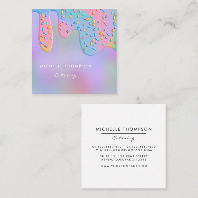 Carte De Visite Carré Traiteur (Devant / Derrière)