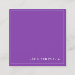 Carte De Visite Carré Trending Modern élégant Violet Finition soie Luxe