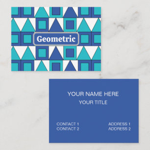 Carte De Visite Carré Triangle Géométrique Bleu sarcelle