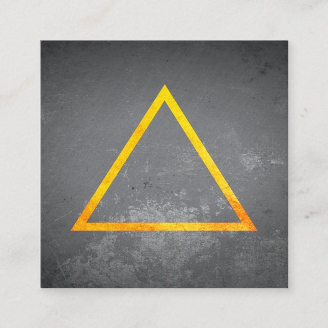 Carte De Visite Carré Triangles / Texture dorée / Ardoise (Devant)
