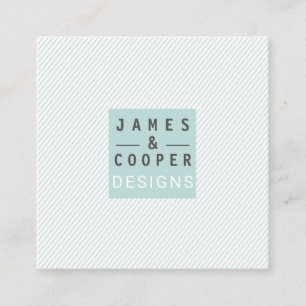 Carte De Visite Carré Turquoise de la bande inclinée moderne Design él
