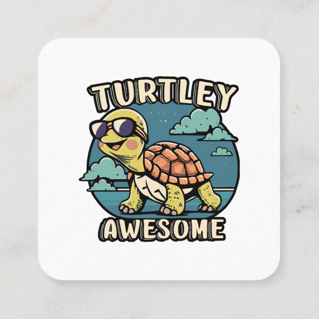Carte De Visite Carré Turtley Awesome (Dos)