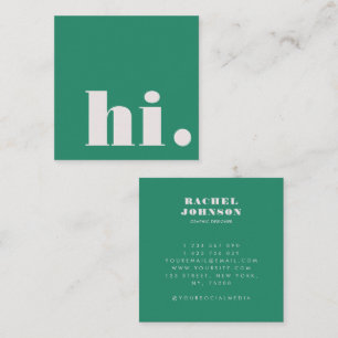 Carte De Visite Carré Typographie Gras Minimaliste Bouteille Vert Modern