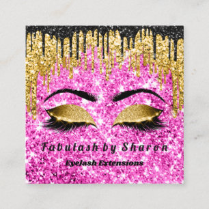 Carte De Visite Carré Un artiste de maquillage de Parties scintillant d'