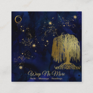Carte De Visite Carré ** Univers de l'or de la lune d'arbre cosmique