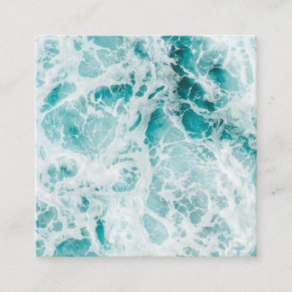 Carte De Visite Carré Vagues bleues de l'océan