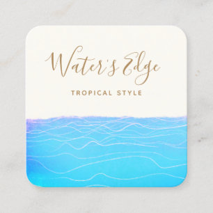 Carte De Visite Carré Vagues d'eau tropicale