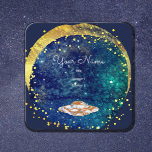 Carte De Visite Carré Vaisseau spatial galaxie artistique