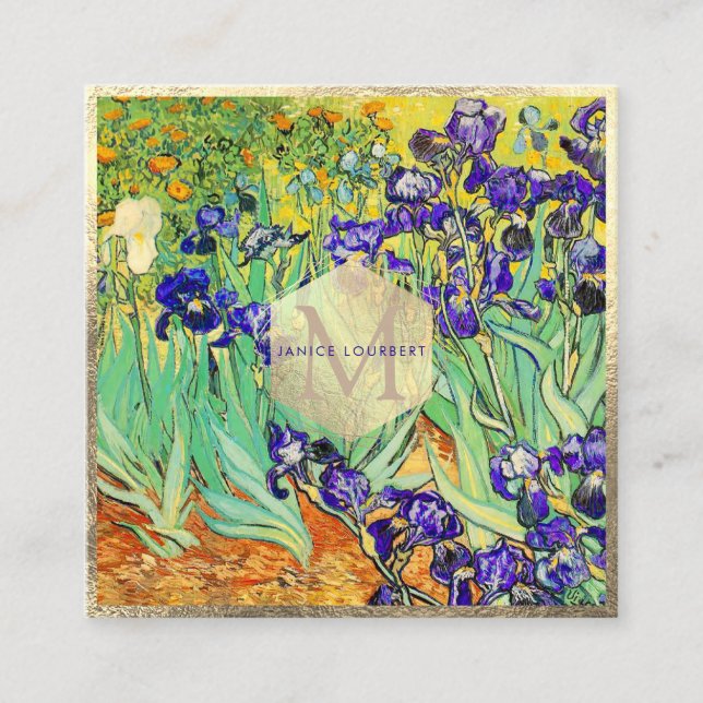 Carte De Visite Carré Van Gogh Purple Irises à St. Remy (Devant)