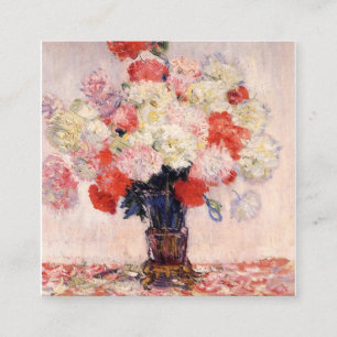 Carte De Visite Carré Vase De Peonies Par Claude Monet