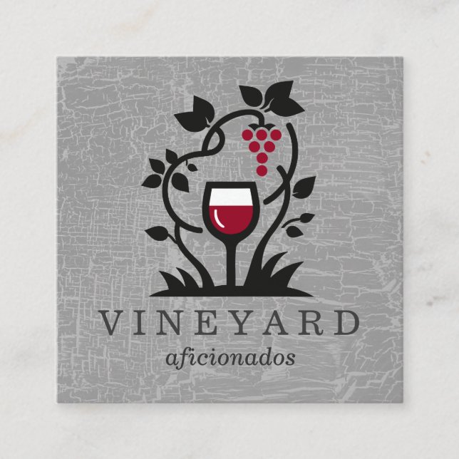 Carte De Visite Carré Verre de vin | Vins de raisins (Devant)