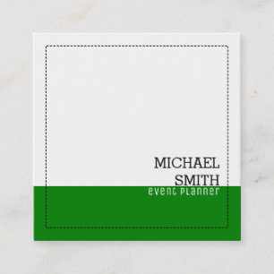 Carte De Visite Carré Vert blanc moderne professionnel minimaliste