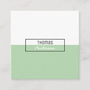 Carte De Visite Carré Vert clair simple professionnel minimaliste