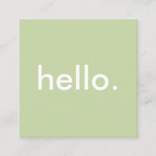 Carte De Visite Carré Vert minimaliste Bonjour