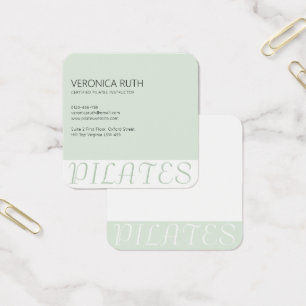 Carte de visite Carré vert minimaliste Pilates Min
