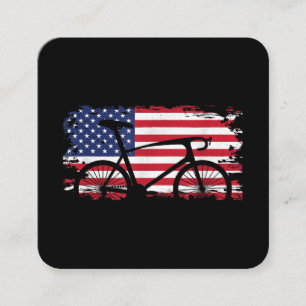 Carte De Visite Carré Vêtements cyclables américains Flag Road - Vélo