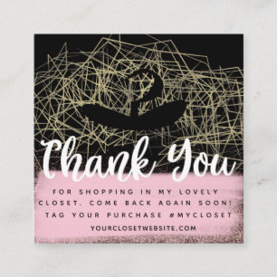 Carte De Visite Carré Vêtements Faux Gold Boutique Hanger