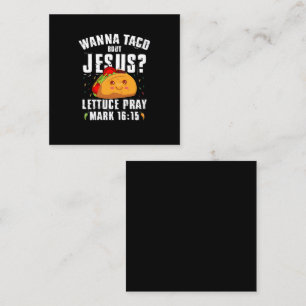 Carte De Visite Carré Veux Taco Sur Jésus Cinco de Mayo Chrétien 