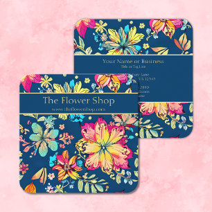 Carte De Visite Carré Vibrant Boho Floral Bohemian Flower