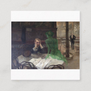 Carte De Visite Carré Viktor Oliva The Absinthe Drinker