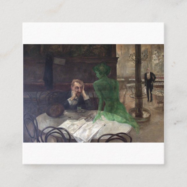 Carte De Visite Carré Viktor Oliva The Absinthe Drinker (Devant)