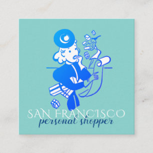 Carte De Visite Carré Vintage femme Personal Shopper