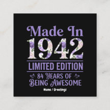 Vintage Made in 1942 Floral 84th Birthday Awesome
