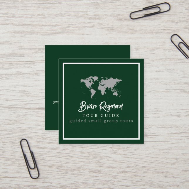 Carte De Visite Carré Visite | Tourisme vert (Devant/Arrière en situation)