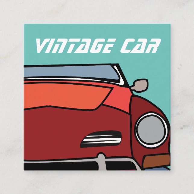Carte De Visite Carré Voiture classique ancienne (Devant)
