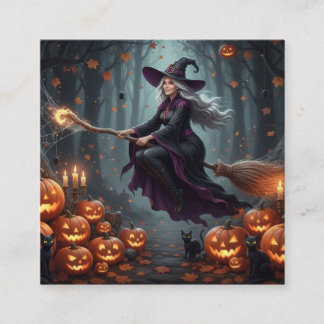 Carte De Visite Carré Vol Nocturne Ensorcelé