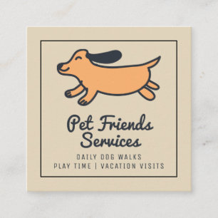 Carte De Visite Carré Votre entreprise   Services aux animaux