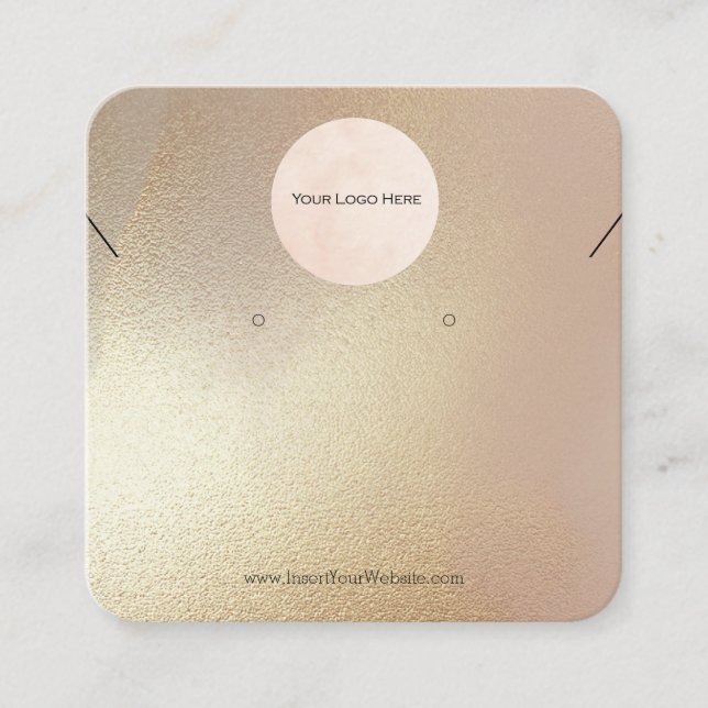Carte De Visite Carré Votre Logo Design Gold Shimmer Bijoux (Devant)
