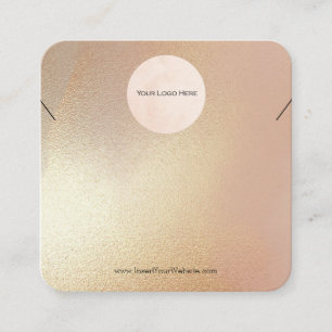 Carte De Visite Carré Votre Logo Design Gold Shimmer Écran de collier