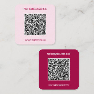 Carte De Visite Carré Votre nom d'information de code QR Site Web Info C
