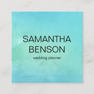 Carte De Visite Carré Wedding planner d'aquarelle turquoise