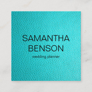 Carte De Visite Carré Wedding planner en cuir turquoise