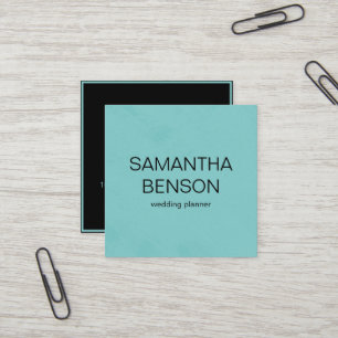 Carte De Visite Carré Wedding planner en cuir turquoise