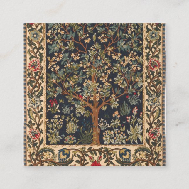 Carte De Visite Carré William Morris - Arbre De Vie Original (Devant)