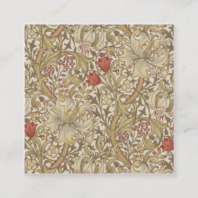 Carte De Visite Carré William Morris Golden Lily (Devant)