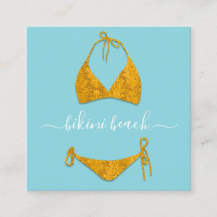 Carte De Visite Carré YellowBikini Lingerie Beach Costume Sous-vêtements