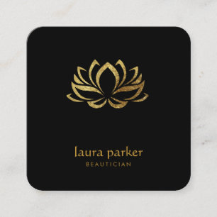 Carte De Visite Carré Yoga curatif de thérapie de logo de fleur de Lotu