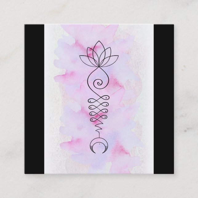 Carte De Visite Carré Yoga de massage de Reiki de guérisseur d'énergie (Devant)