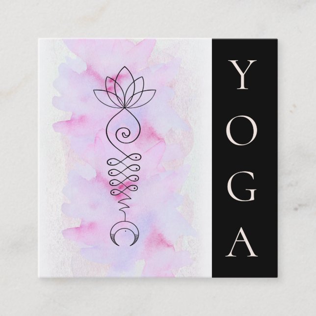 Carte De Visite Carré Yoga de Reiki de massage de guérisseur d'énergie (Devant)