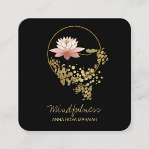 Carte De Visite Carré *~* Yoga Eau Lily Lotus Mindfuline Parties scintil