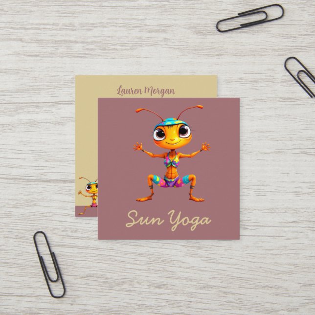 Carte De Visite Carré Zen Ants 2 (Devant/Arrière en situation)