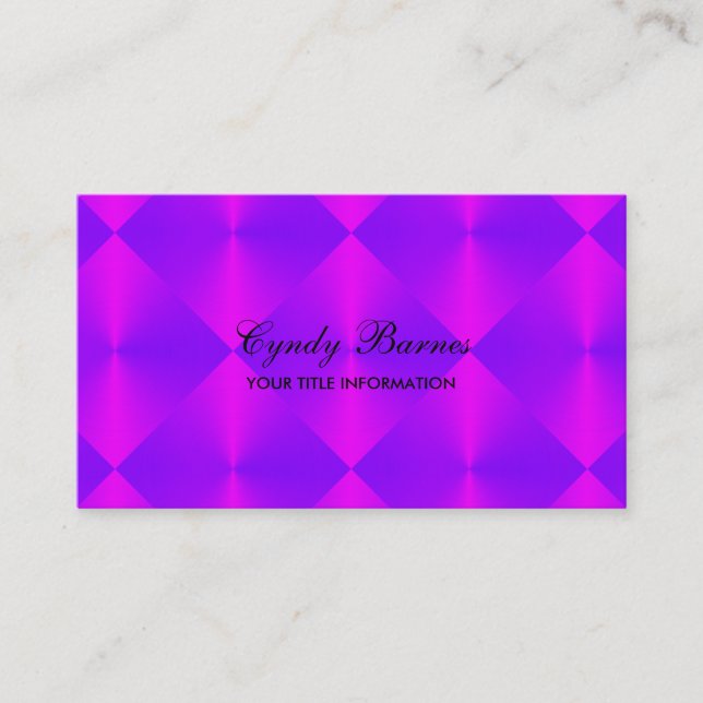 Carte De Visite Carreaux de diamants rose pourpre (Devant)