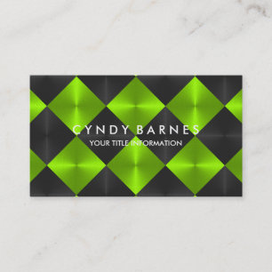 Carte de visite Carreaux verts et noirs