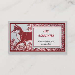 Carte De Visite Carrelage en céramique Red Grey Fox Design Élég