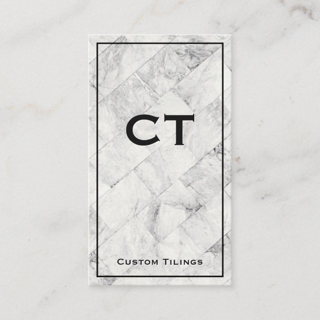 Carte De Visite Carrelage en marbre | Monogramme (Devant)