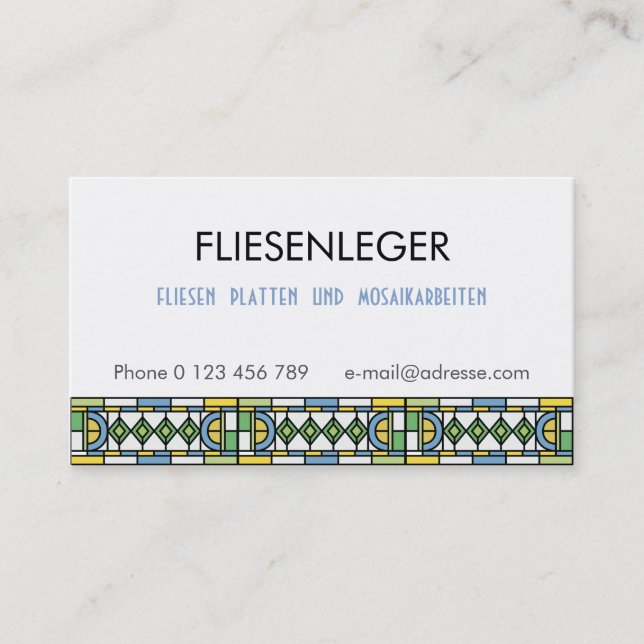 Carte De Visite Carreleur (Devant)